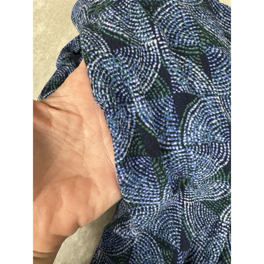 EVEREVE Palazzo Wide Leg High Rise Pants M Blue Green Boho Flowy Coastal Resort - Picture 6 of 11